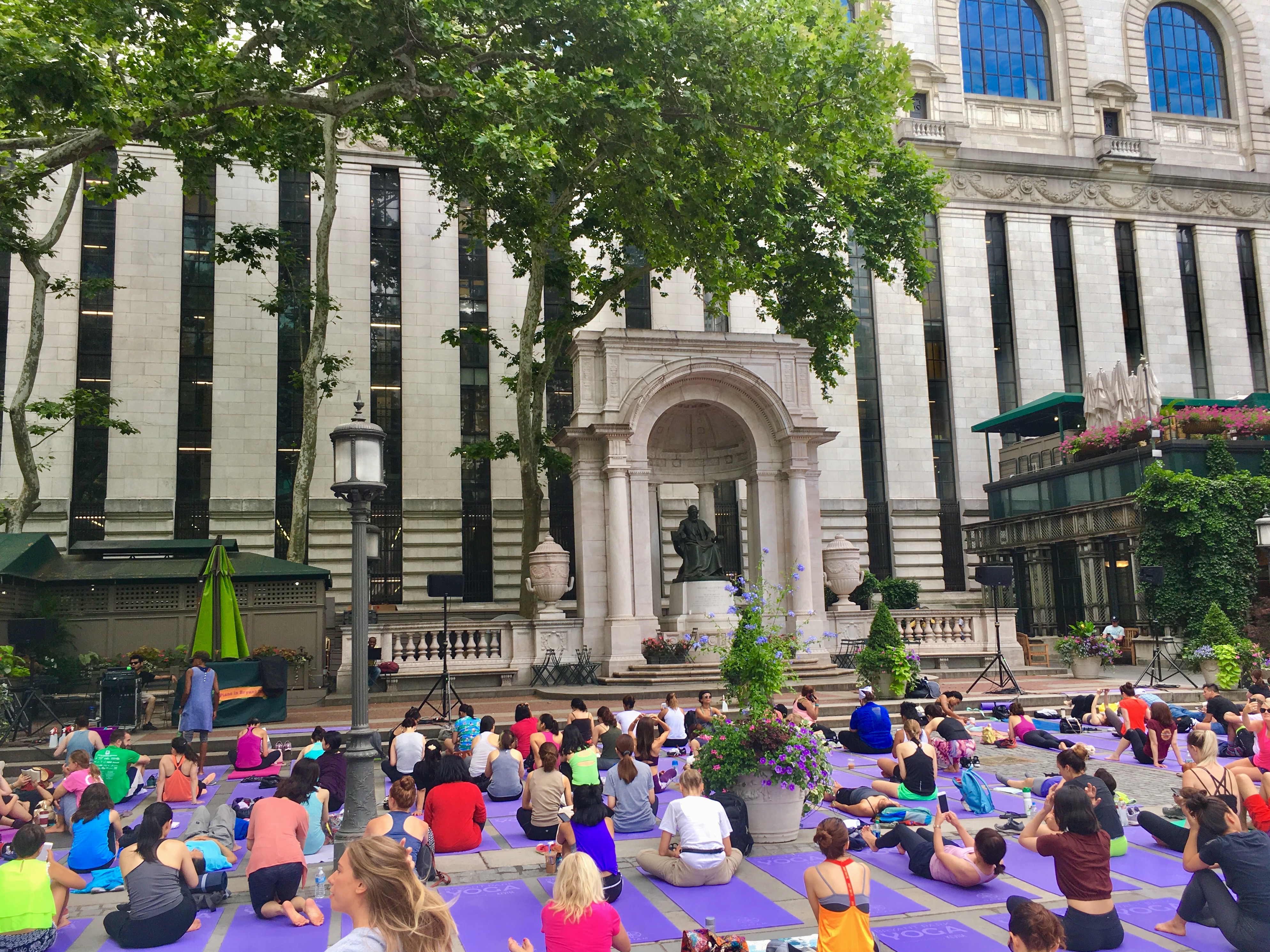 Yoga in Bryant Park in New York